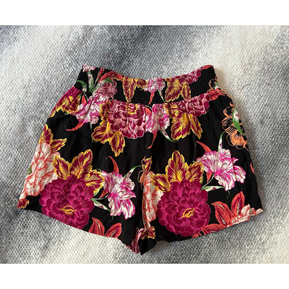 Xhilaration Floral Pull On Elastic Waist Pockets Shorts Tropical Y2K Size Medium - Picture 2 of 6